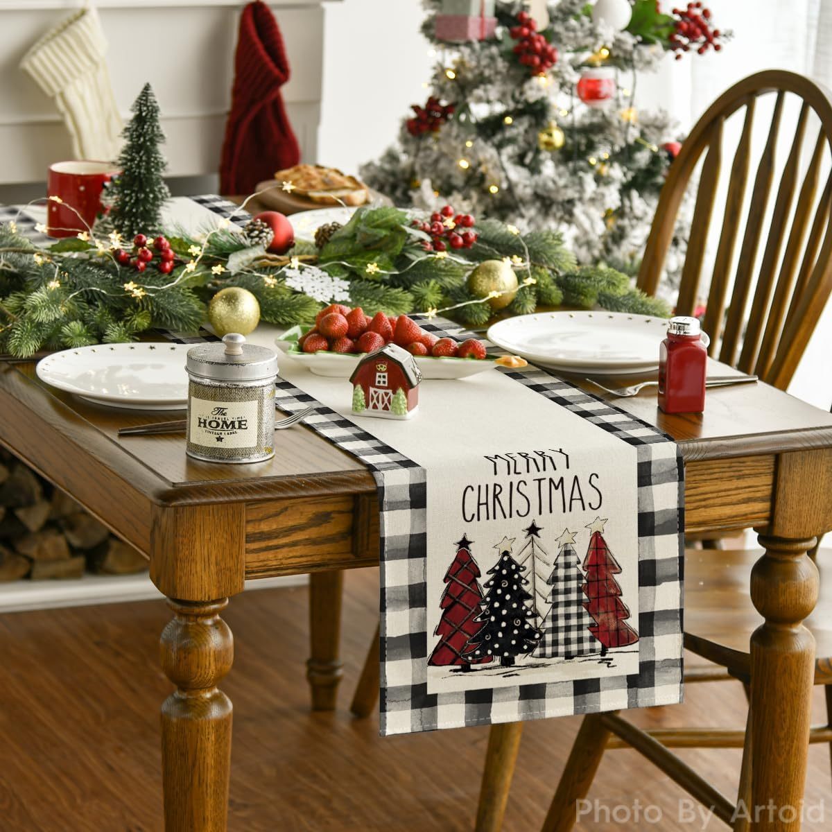 christmas table runner merry xmas design