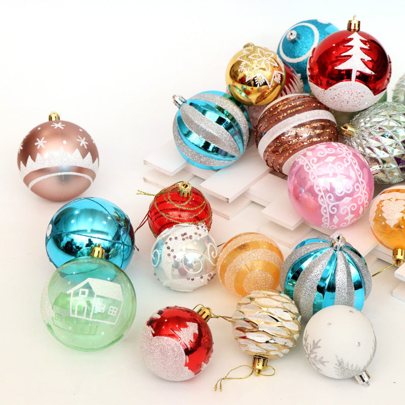 christmas tree balls ornament set 6cm hand painted