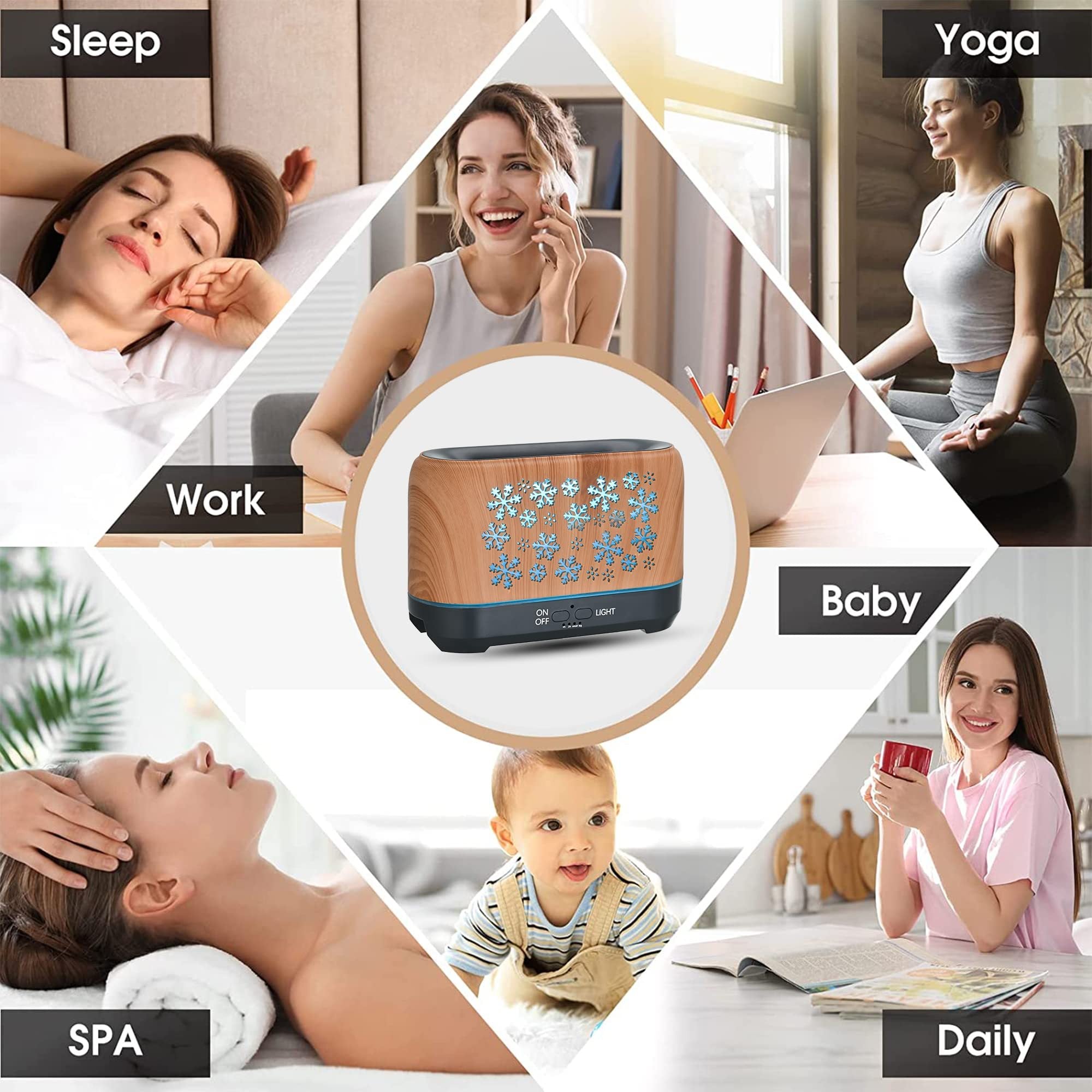 colorful flame diffuser humidifier