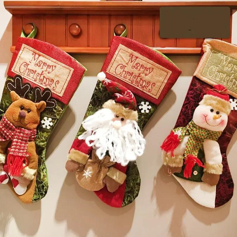 festive 3d applique christmas sock