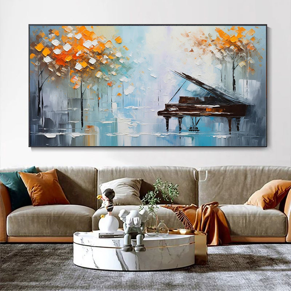 handmade palette knife tree oil painting