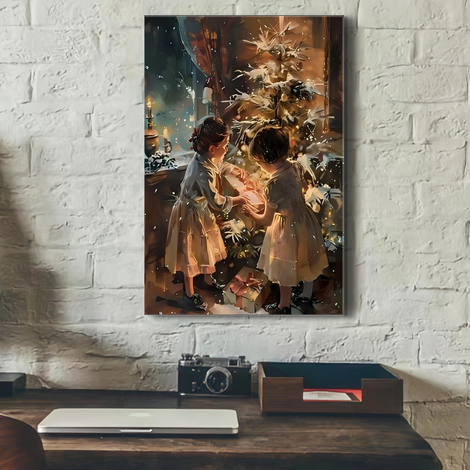 pine frame canvas painting for home