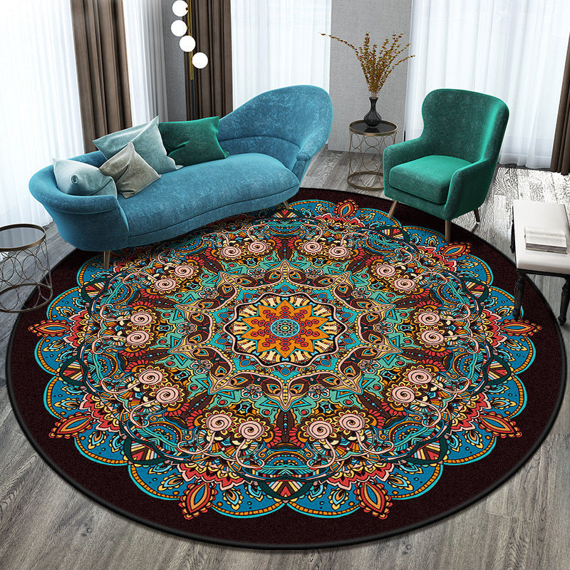 round polyester rug for bedroom