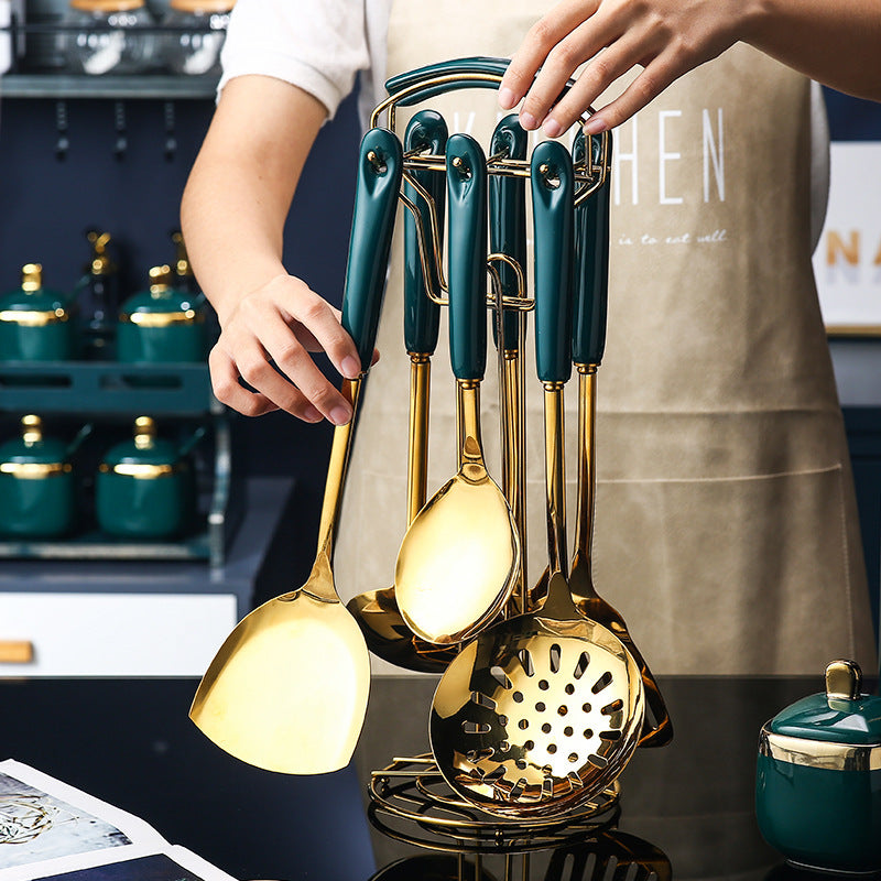 silicone handled spatula and ladle set