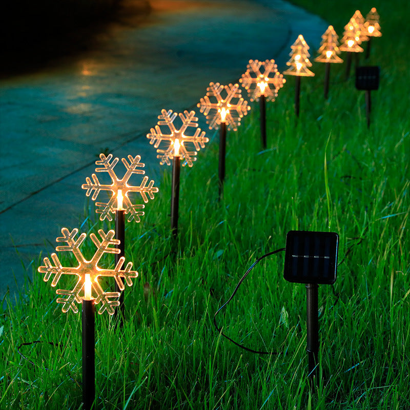 solar snowflake christmas tree garden light