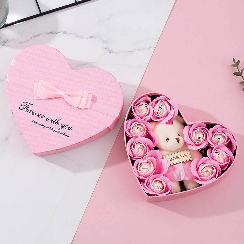 valentine soap rose gift box