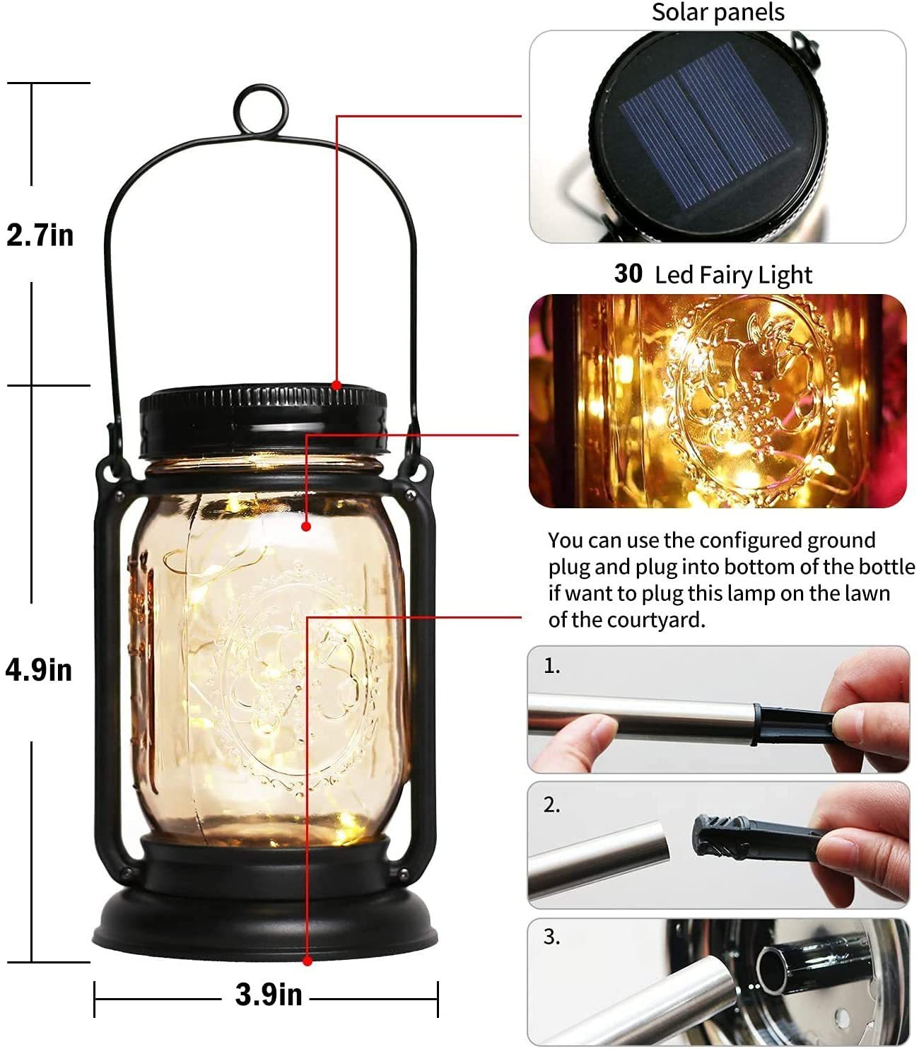 waterproof ip65 mason jar light